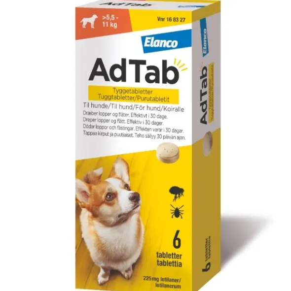 AdTab tyggetabletter til hunde > 5,5 - 11 kg