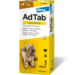 AdTab tyggetabletter til hunde 1,3 - 2,5 kg