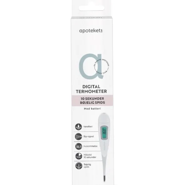 Apotekets digitaltermometer bøjelig spids