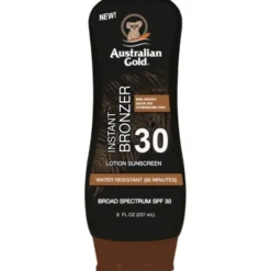 Australian Gold instant bronzer sunscreen lotion SPF30