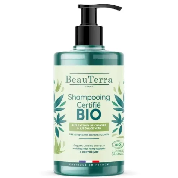 BeauTerra organic shampoo hemp & aloe vera