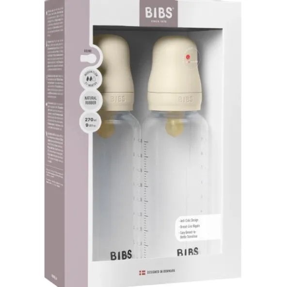 BIBS baby bottle sutteflasker ivory sampak latex