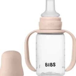 BIBS baby sippy bottle blush