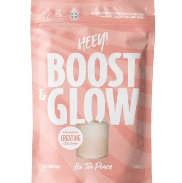 Heey! boost & glow creatine ice tea peach