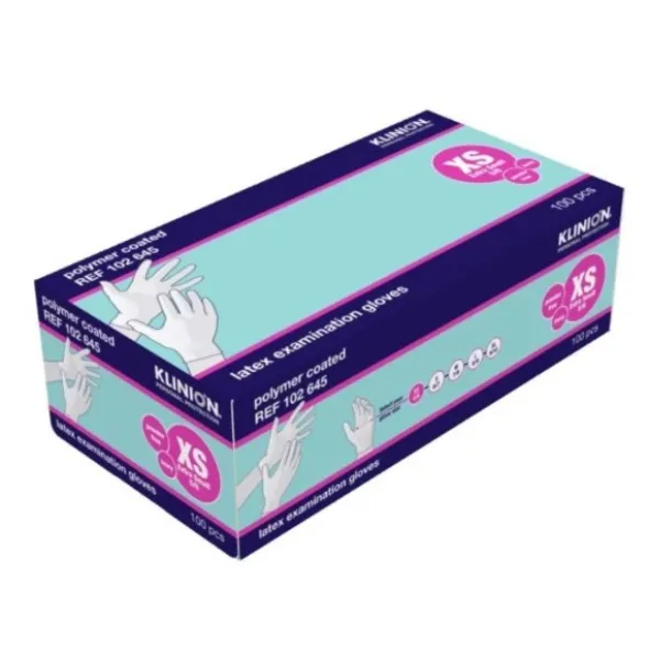 Klinion protection latexhandske pudderfri xs
