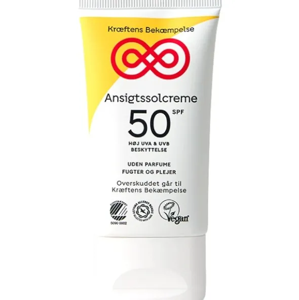 Kræftens Bekæmpelse ansigtssolcreme SPF50