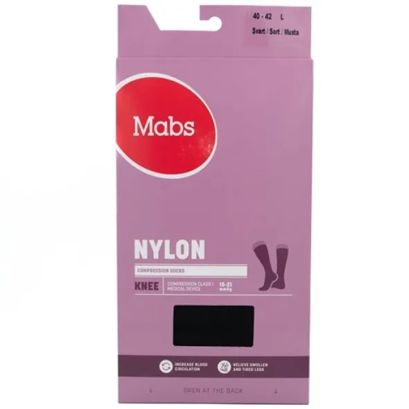Mabs nylon knæ sort l