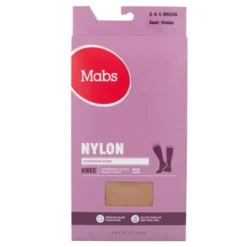 Mabs nylon knæstrømpe sand