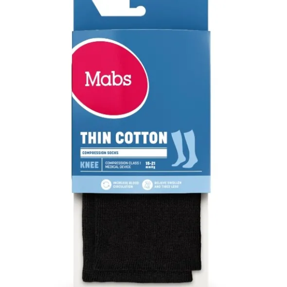 Mabs thin cotton knæstrømpe