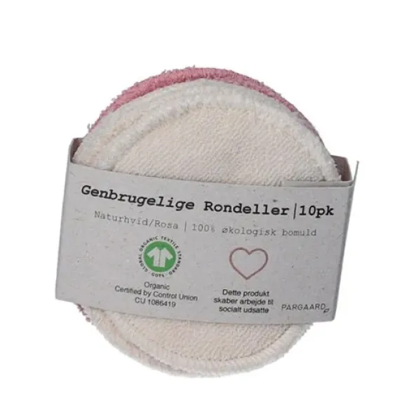 Pargaard genbrugelige rondeller naturhvid/rosa