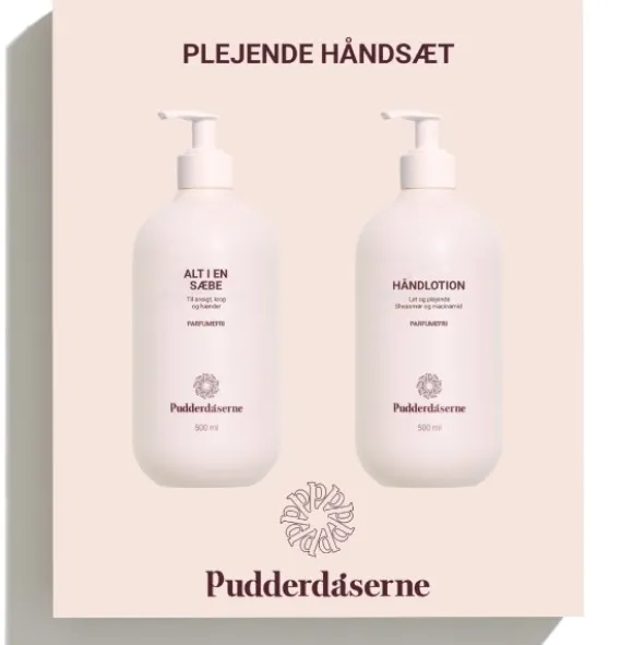 Pudderdåserne plejende håndsæt