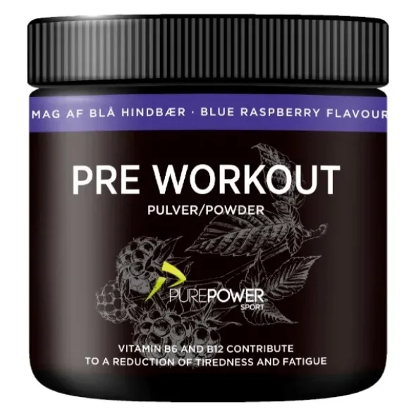 Pure Power pre workout powder blue raspberry