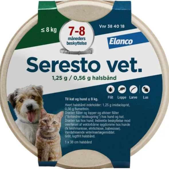 Seresto vet. halsbånd til kat og hund under 8 kg
