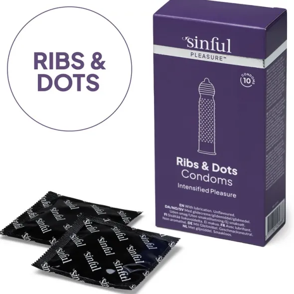 Sinful Pleasure ribs & dots kondomer