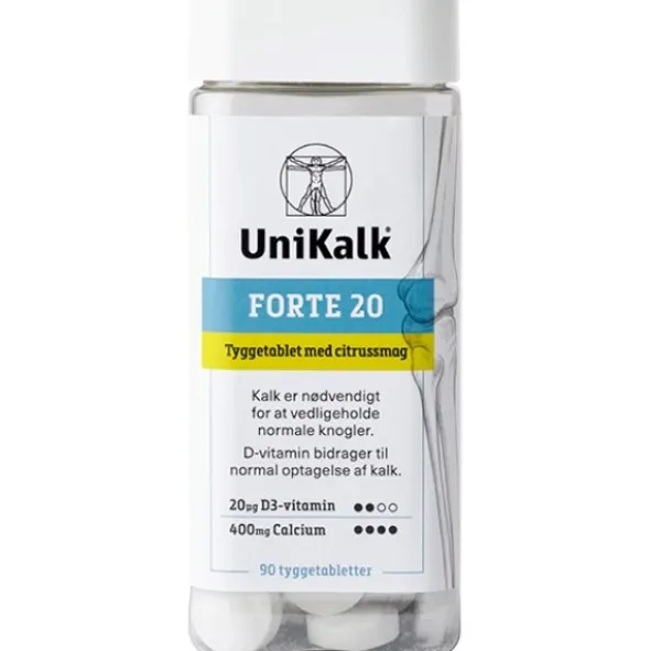 UniKalk Forte 20 tyggetabletter